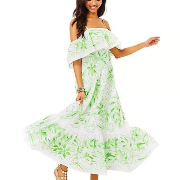 NWT!!! Lilly Pulitzer Quinlee Embroidered Maxi Dress - Size 8 - Picture 4 of 12